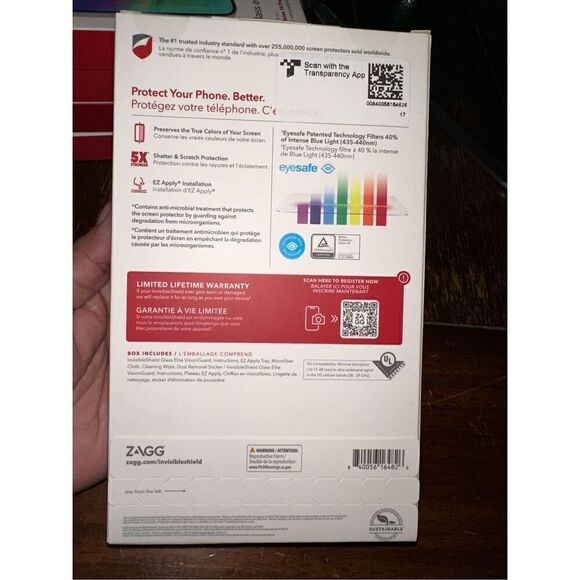 Zagg invisible Shield glass elite Visionguard iPhone 14 Pro Max Protector - Picture 3 of 5